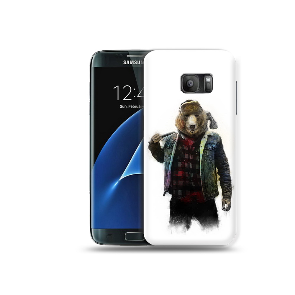 

Чехол MyPads Tocco для Samsung Galaxy S7 медведь с топором, Прозрачный, Tocco