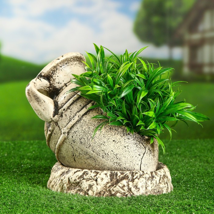 

Цветочный горшок Хорошие сувениры с поддоном Амфора лада 9606766 бежевый, Амфора лада