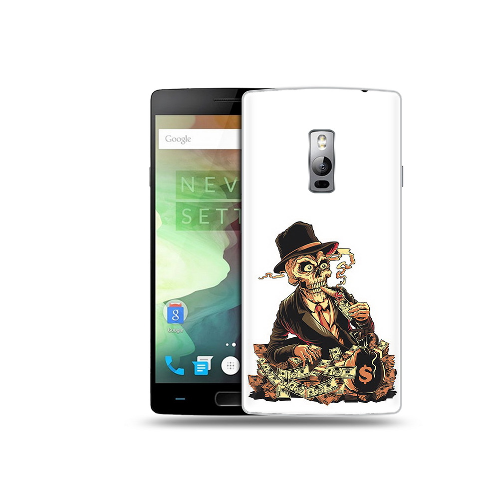 

Чехол MyPads Tocco для OnePlus 2 нарисованный череп с сигаретой, Прозрачный, Tocco