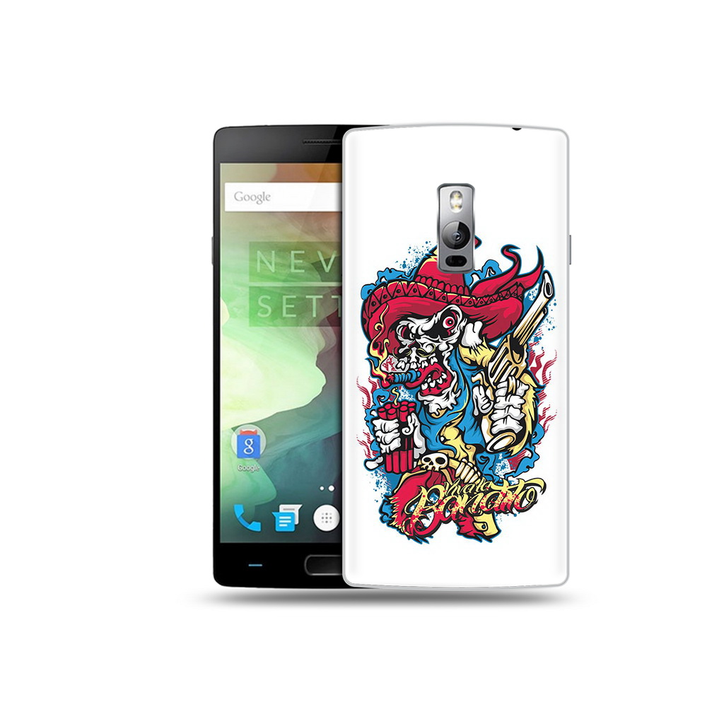 

Чехол MyPads Tocco для OnePlus 2 нарисованный скелет с писталетом, Прозрачный, Tocco