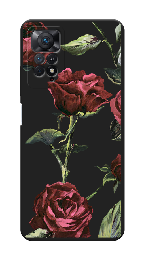 

Чехол Awog на Xiaomi Redmi Note 11 Pro/11 Pro 5G/11E Pro "Бордовые розы фон", Бордовый, 315652-1