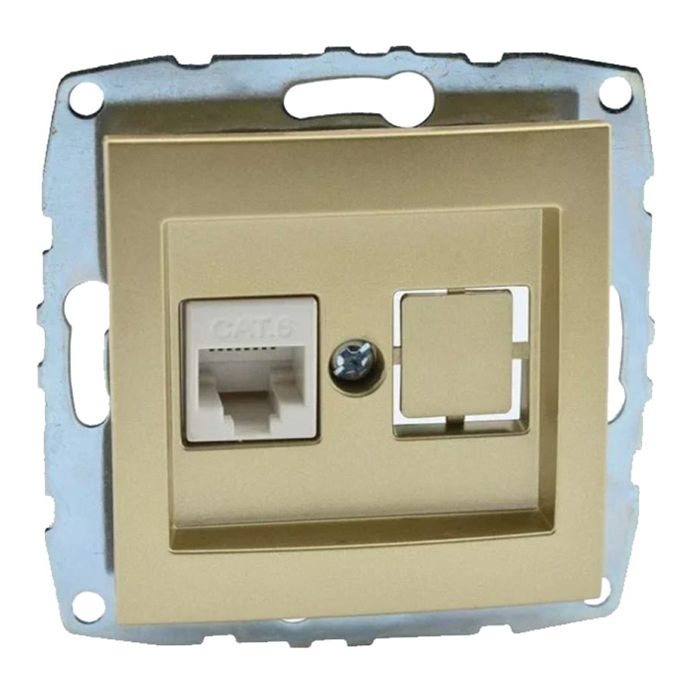 

Механизм компьютерной розетки Mono Electric Rj45, Cat6, L/D, титан 500-002205-125