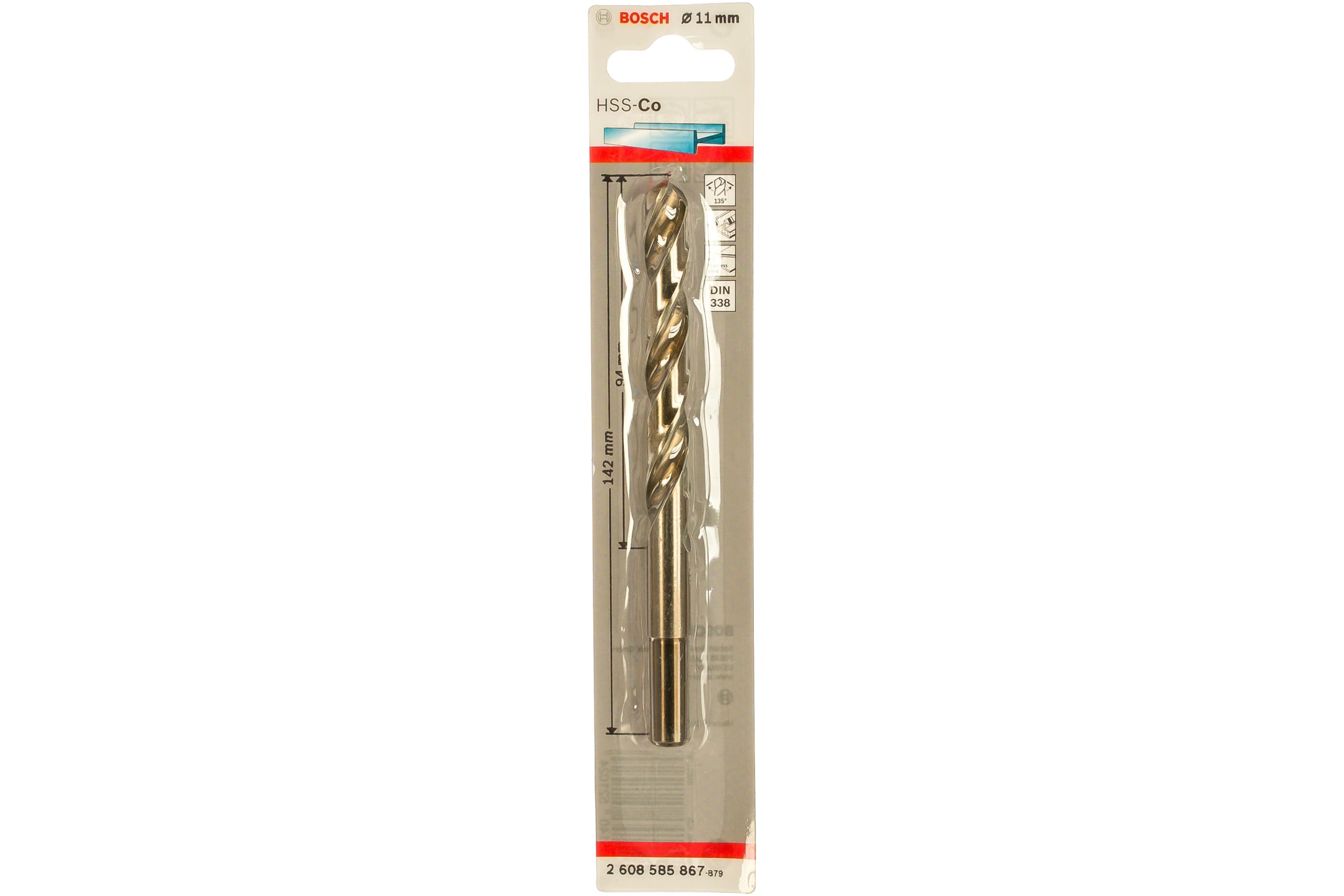 

Сверло HSS-Co Standardline (11х142 мм; DIN 338) по металлу Bosch 2608585867
