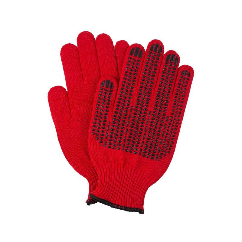 Перчатки защитные хлопковые с пвх-покрытием, двухслойные, красные, 6 нитей, 10 класс, разм перчатки красные
