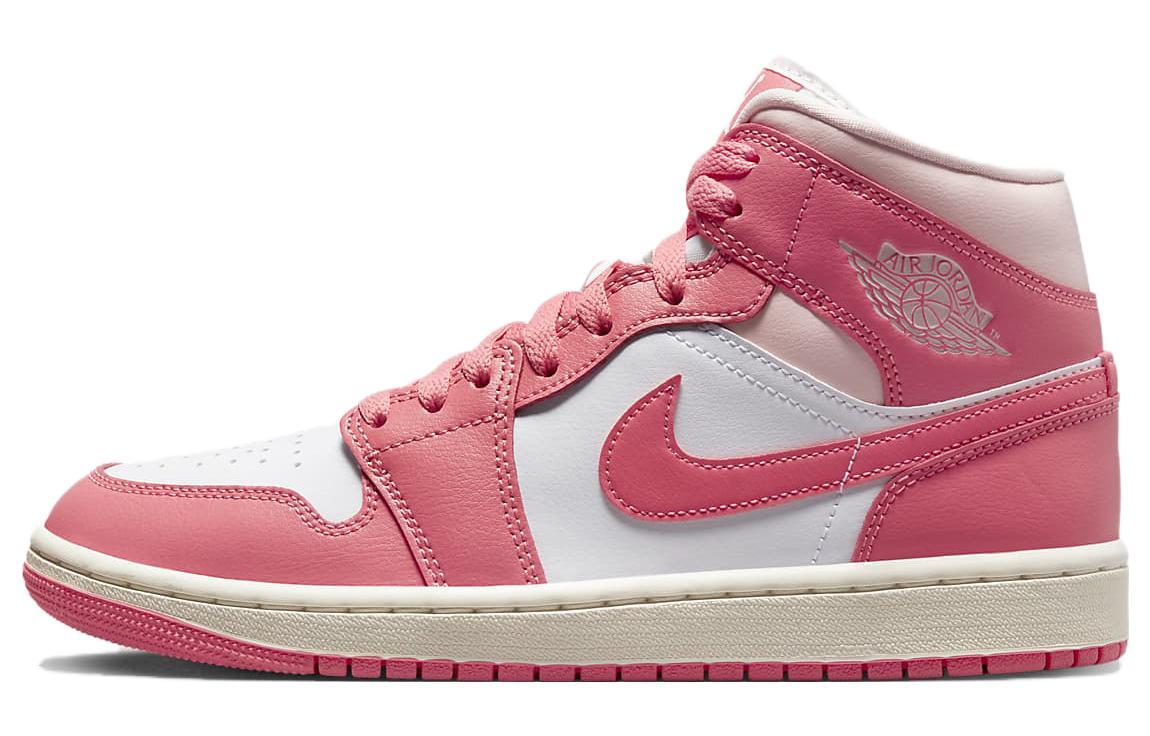 

Кеды унисекс Jordan Air Jordan 1 Mid Strawberries and Cream розовые 36 EU, Розовый, Air Jordan 1 Mid Strawberries and Cream