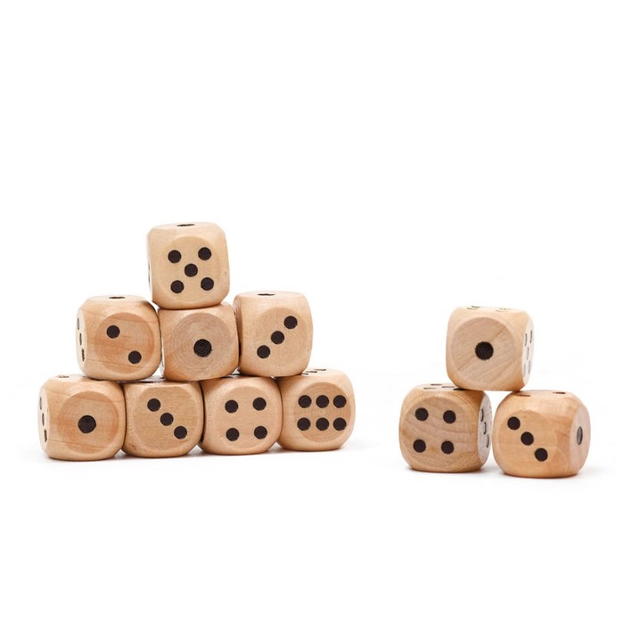 

Кости игральные, деревянные, 100 шт, 1.2 х 1.2 см (100 шт), Бежевый
