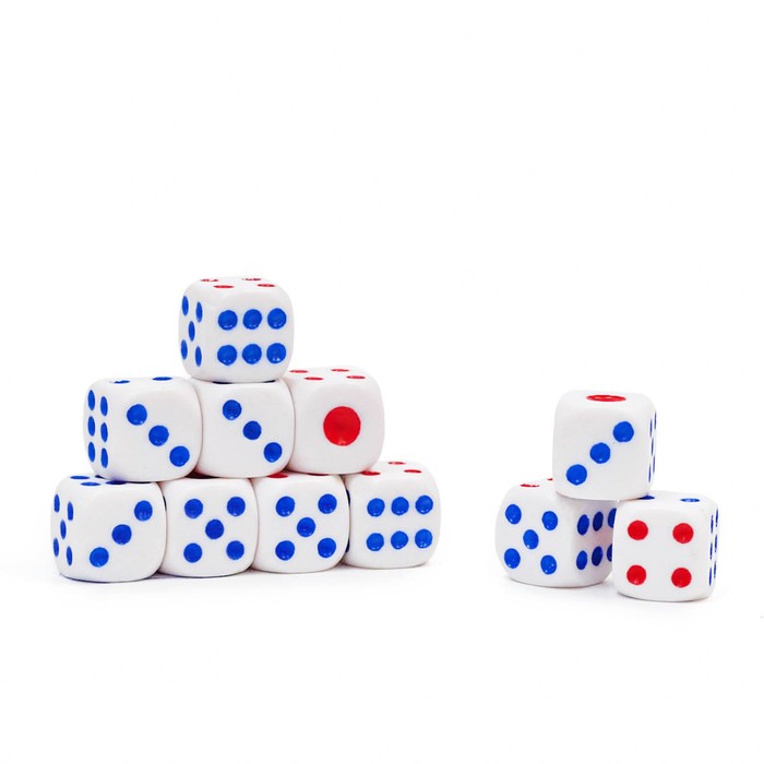 

Кости игральные, 100 шт, 0.8 х 0.8 см (100 шт), Белый
