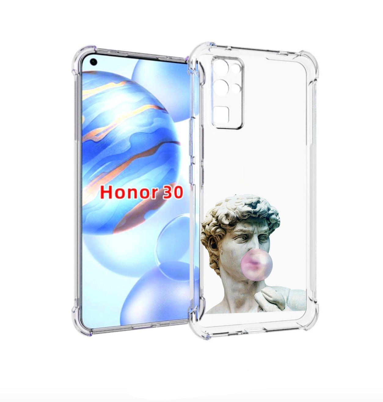 

Чехол бампер MyPads статуя-с-жвачкой для Honor 30 (BMH-AN10) про, Прозрачный, Tocco