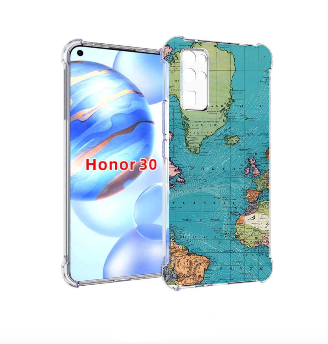 

Чехол бампер MyPads старая карта земли для Honor 30 (BMH-AN10) п, Прозрачный, Tocco