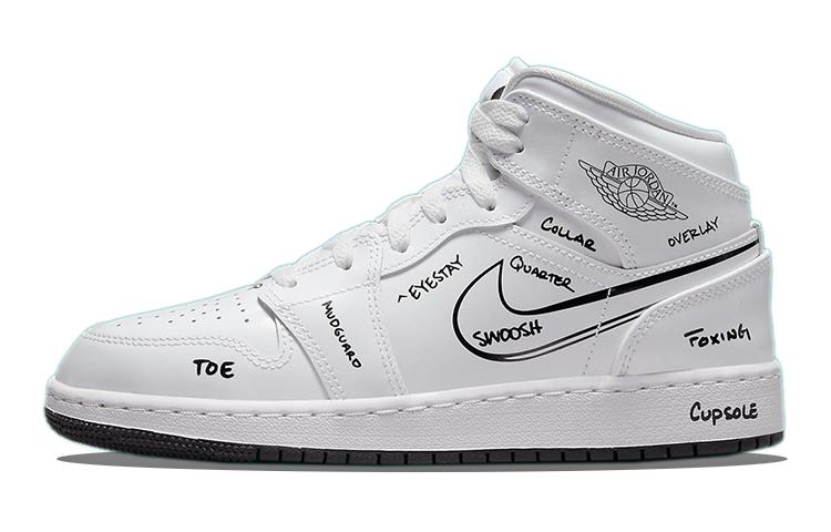 

Кеды унисекс Jordan Air Jordan 1 Mid Sneaker School GS белые 38 EU, Белый, Air Jordan 1 Mid Sneaker School GS