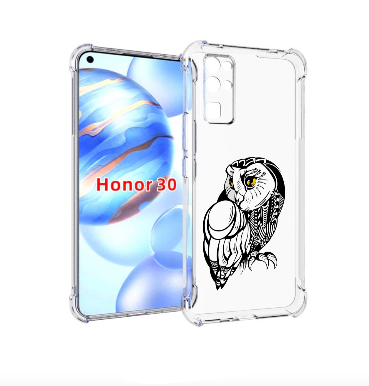 

Чехол бампер MyPads сова-красотка для Honor 30 (BMH-AN10) против, Прозрачный, Tocco