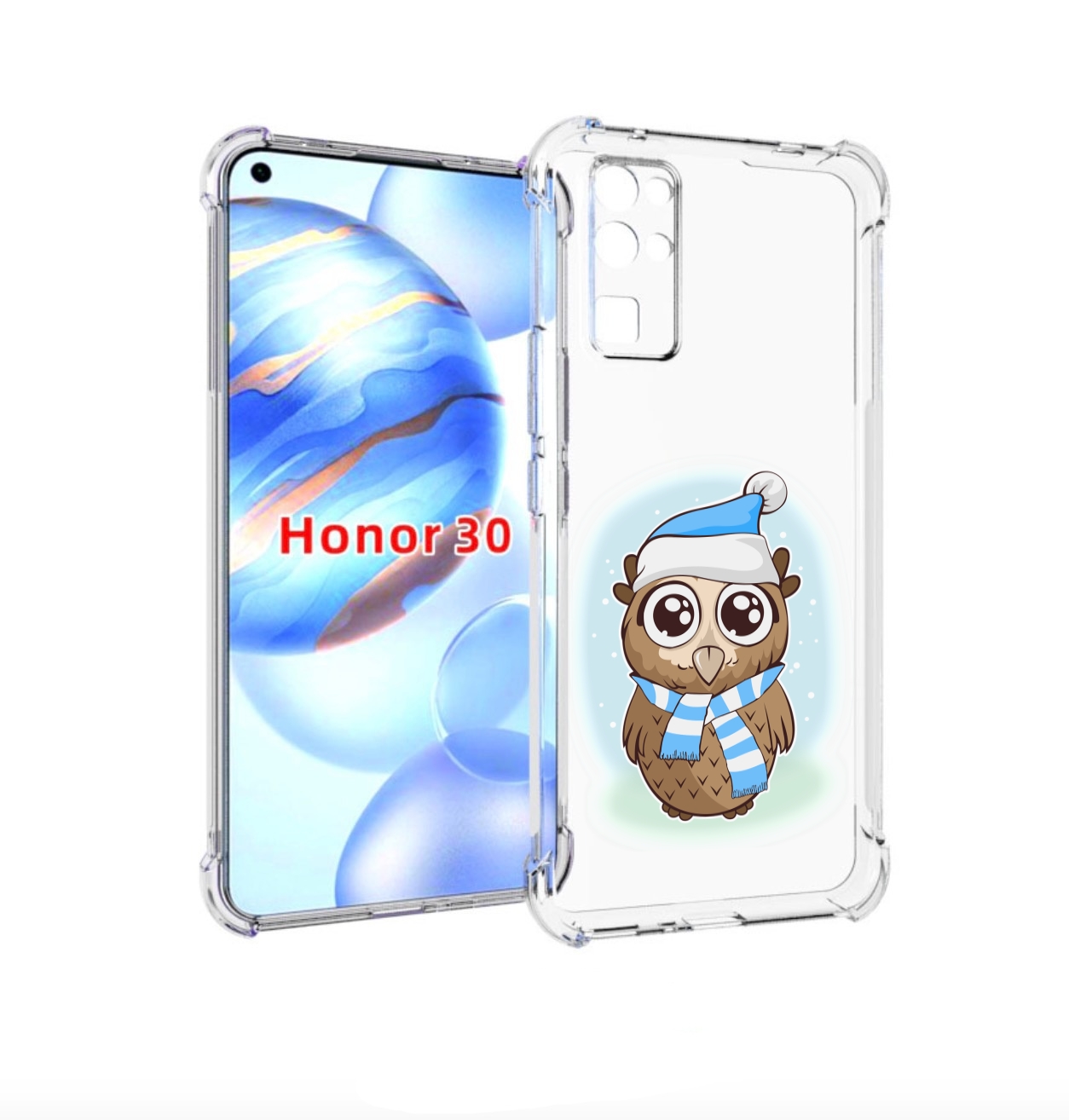

Чехол бампер MyPads сова-в-шарфике-и-шапке для Honor 30 (BMH-AN1, Прозрачный, Tocco