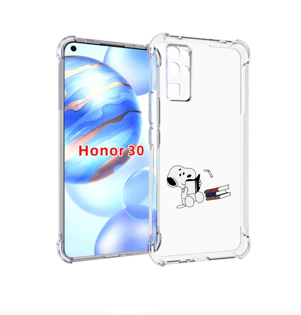 Чехол бампер MyPads собака-с-книжками для Honor 30 (BMH-AN10) пр