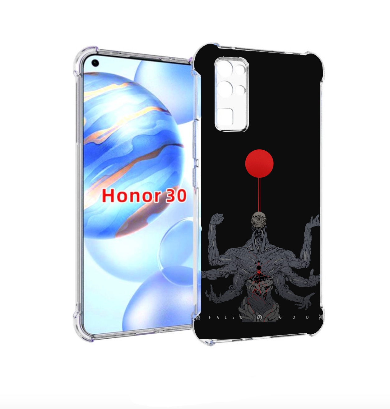 

Чехол бампер MyPads скелет-с-6-руками для Honor 30 (BMH-AN10) пр, Прозрачный, Tocco