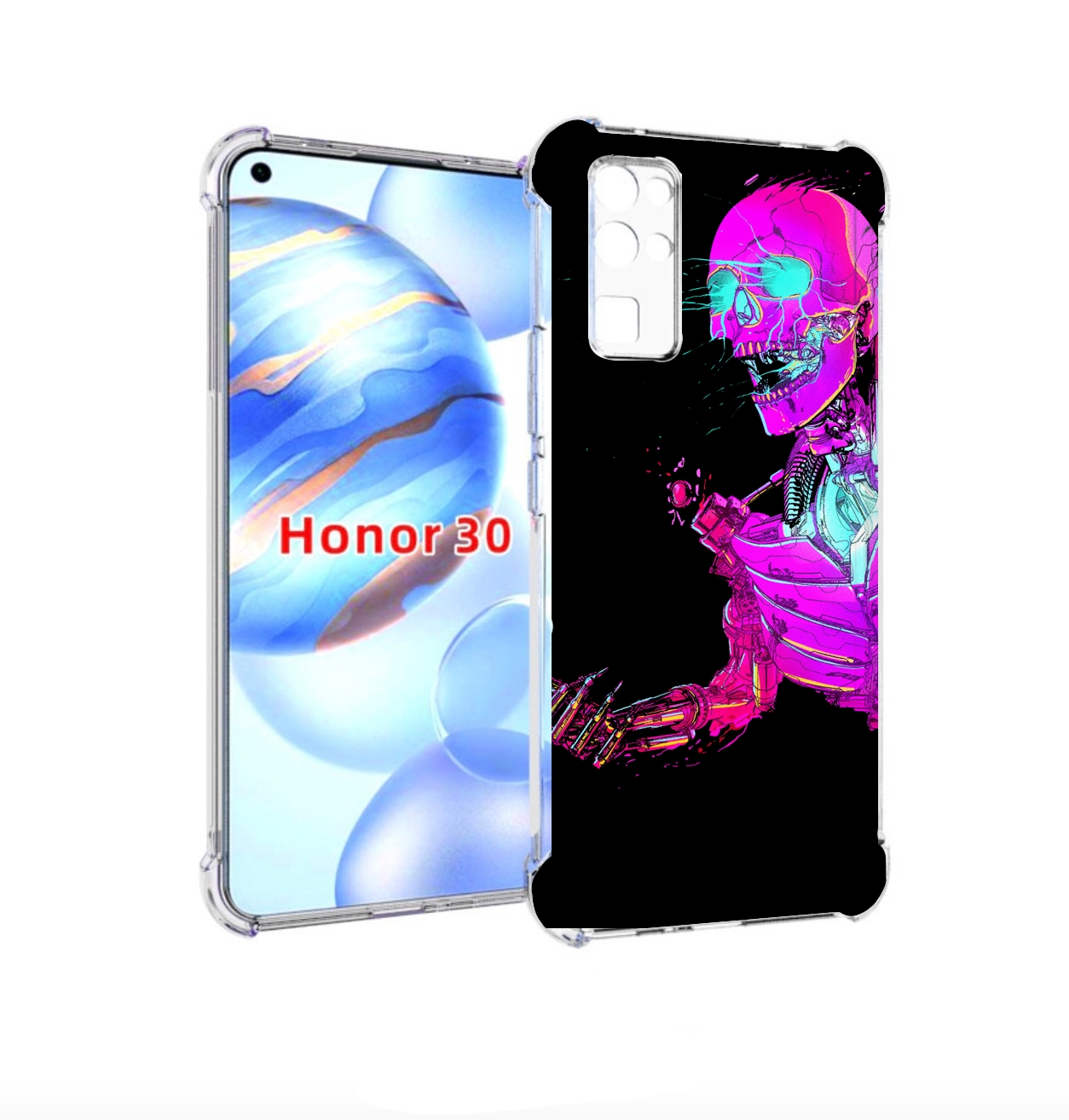 

Чехол бампер MyPads скелет-робот-фиолетовый для Honor 30 (BMH-AN, Прозрачный, Tocco