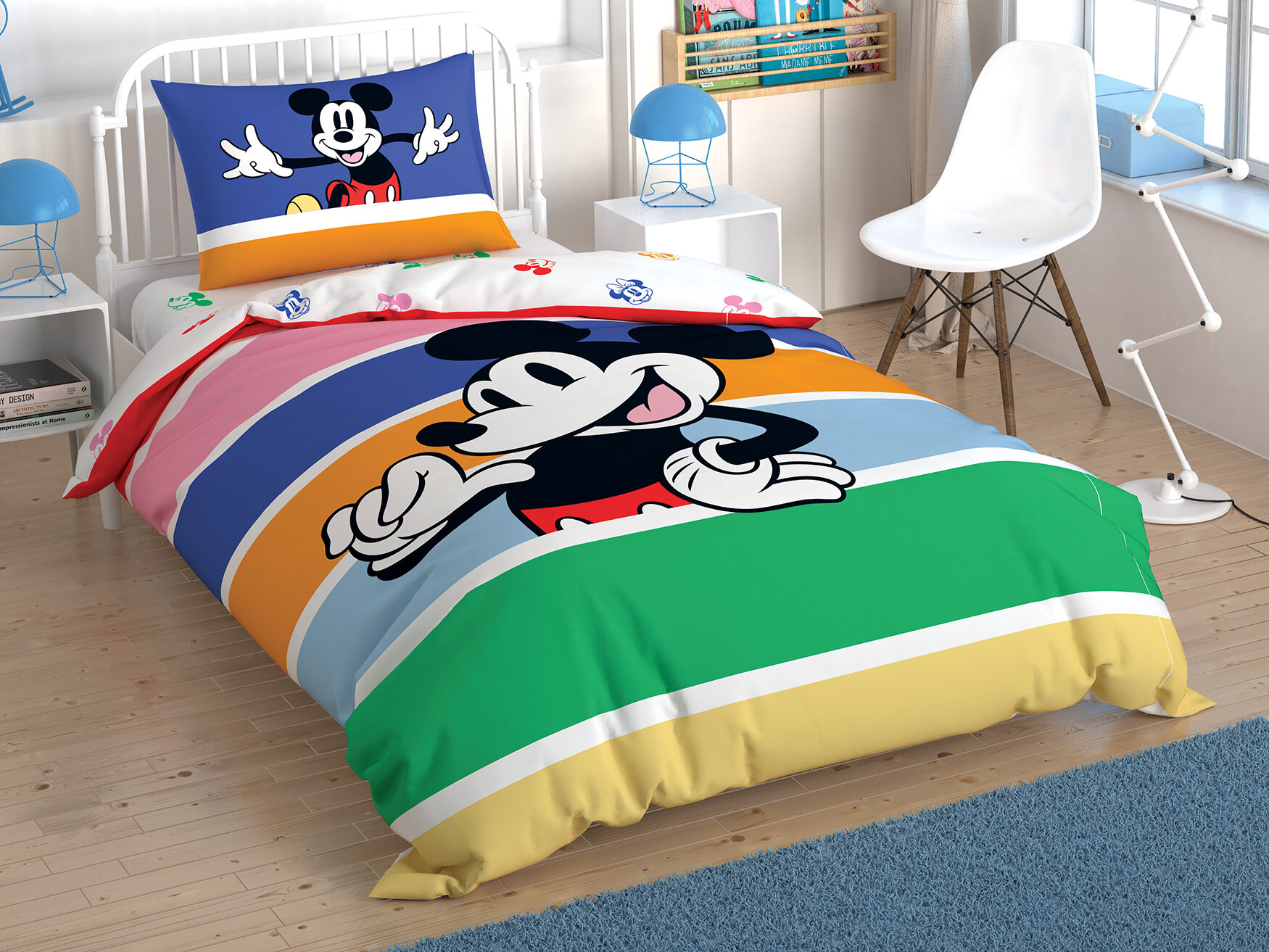 

Постельное белье детское ранфорс MICKEY MOUSE RAINBOW 1,5-спальноеTAC-Турция.