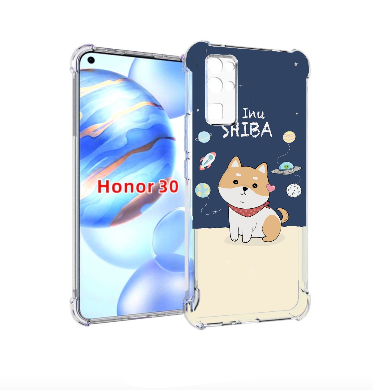 

Чехол бампер MyPads сиба-шиба-ину для Honor 30 (BMH-AN10) против, Прозрачный, Tocco