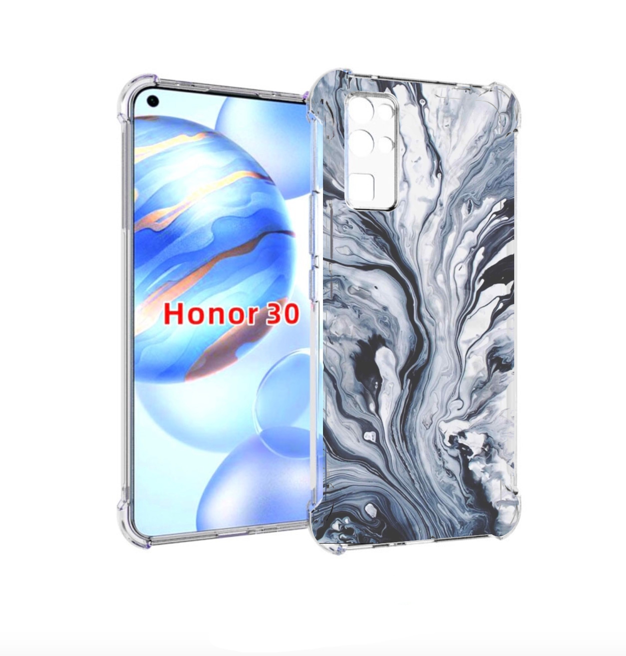 

Чехол бампер MyPads серая краска для Honor 30 (BMH-AN10) противо, Прозрачный, Tocco