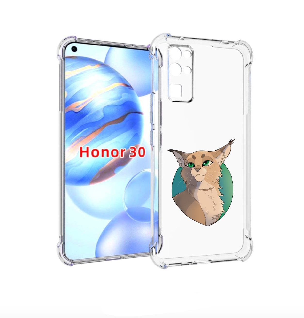 

Чехол бампер MyPads рысь-нарисованная для Honor 30 (BMH-AN10) пр, Прозрачный, Tocco