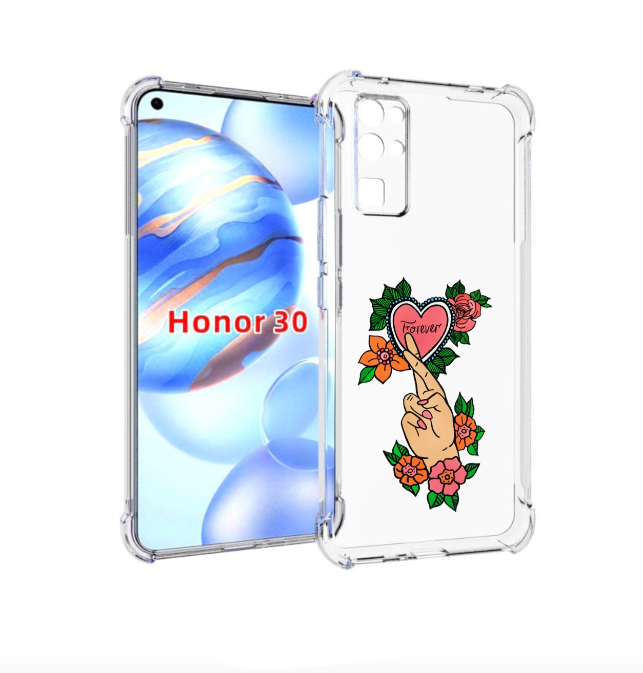 

Чехол бампер MyPads ручки-навсегда женский для Honor 30 (BMH-AN1, Прозрачный, Tocco