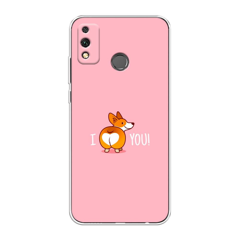 

Чехол на Honor 9X Lite "Корги I love you", Розовый;коричневый;белый, 6104250-1