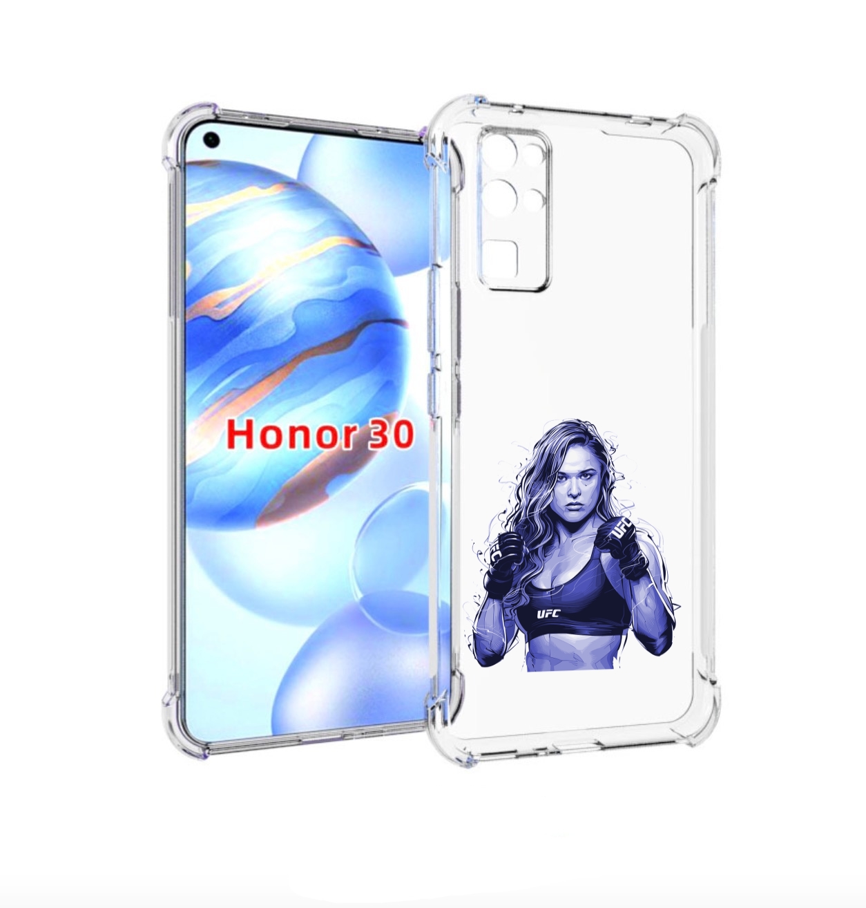 

Чехол бампер MyPads ронда-роузи-юфс для Honor 30 (BMH-AN10) прот, Прозрачный, Tocco