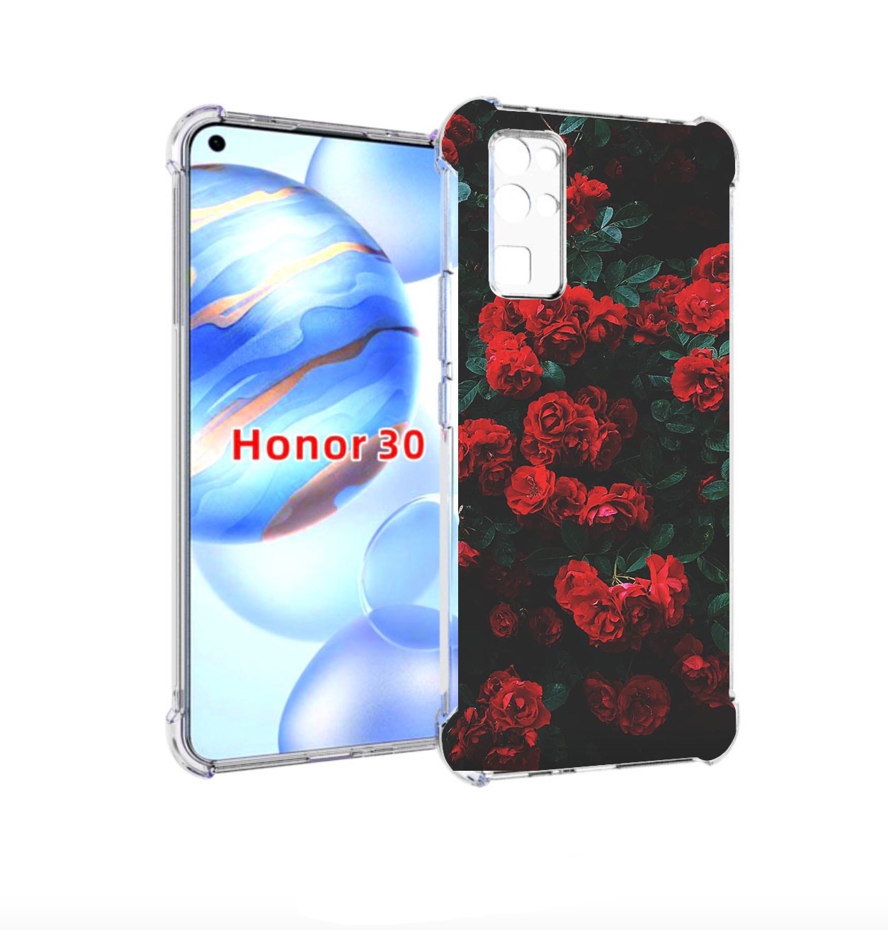 

Чехол бампер MyPads розы-в-листьях для Honor 30 (BMH-AN10) проти, Прозрачный, Tocco