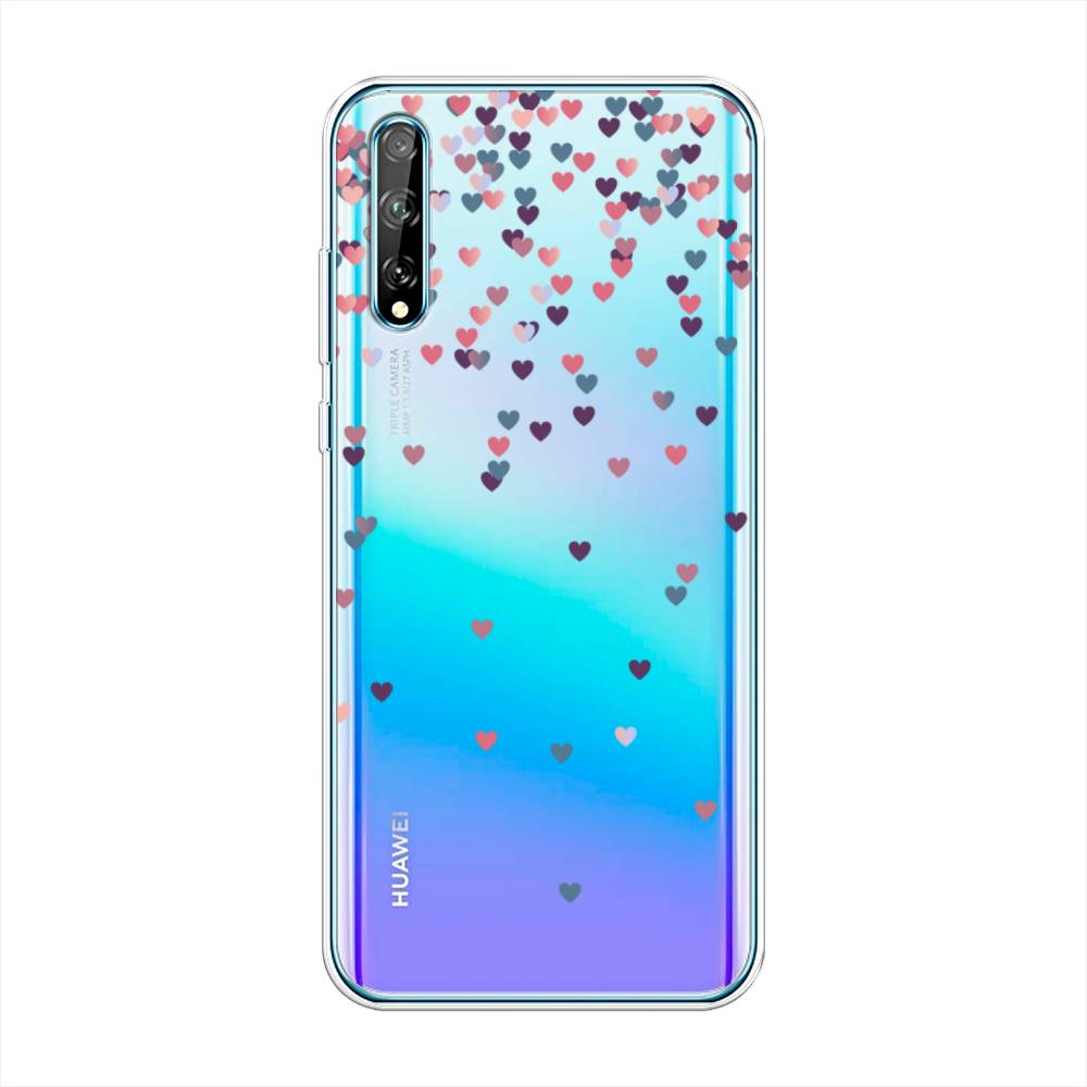 

Чехол на Huawei Y8p "Посыпка сердечки", Розовый;фиолетовый, 6103550-3