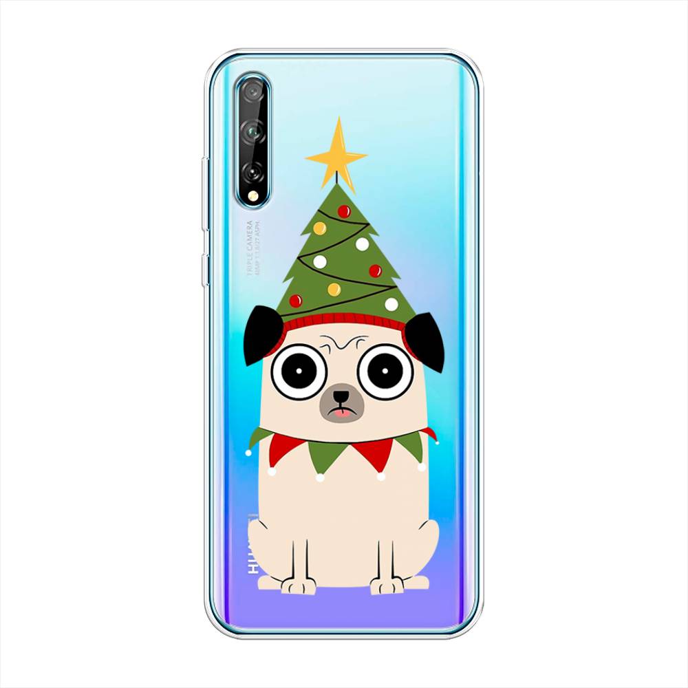 

Чехол на Huawei Y8p "Собачка с ёлочкой", Бежевый;красный;зеленый, 6103550-1