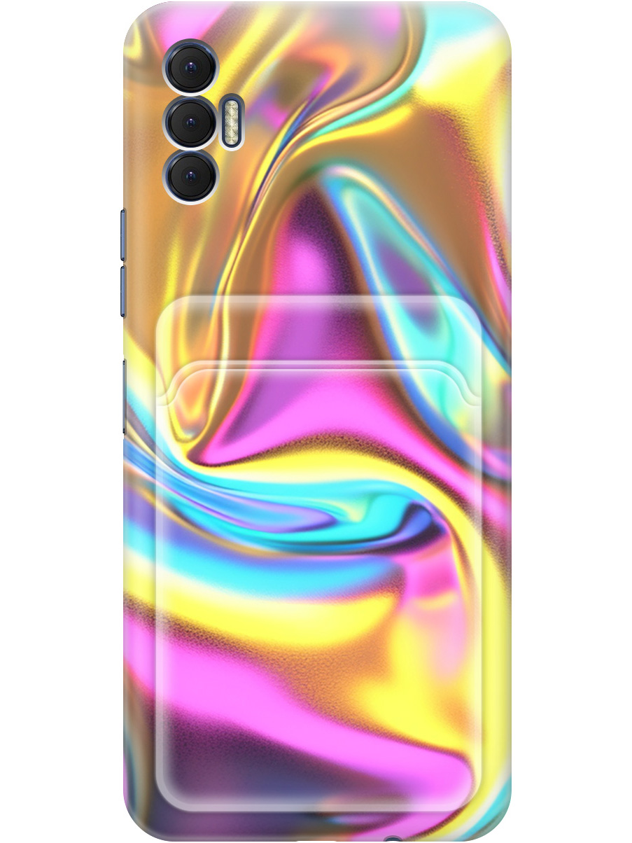

Силиконовый чехол на Tecno Spark 8P с принтом с карманом для карты прозрачный 789586, Желтый;фиолетовый;прозрачный, 741736231