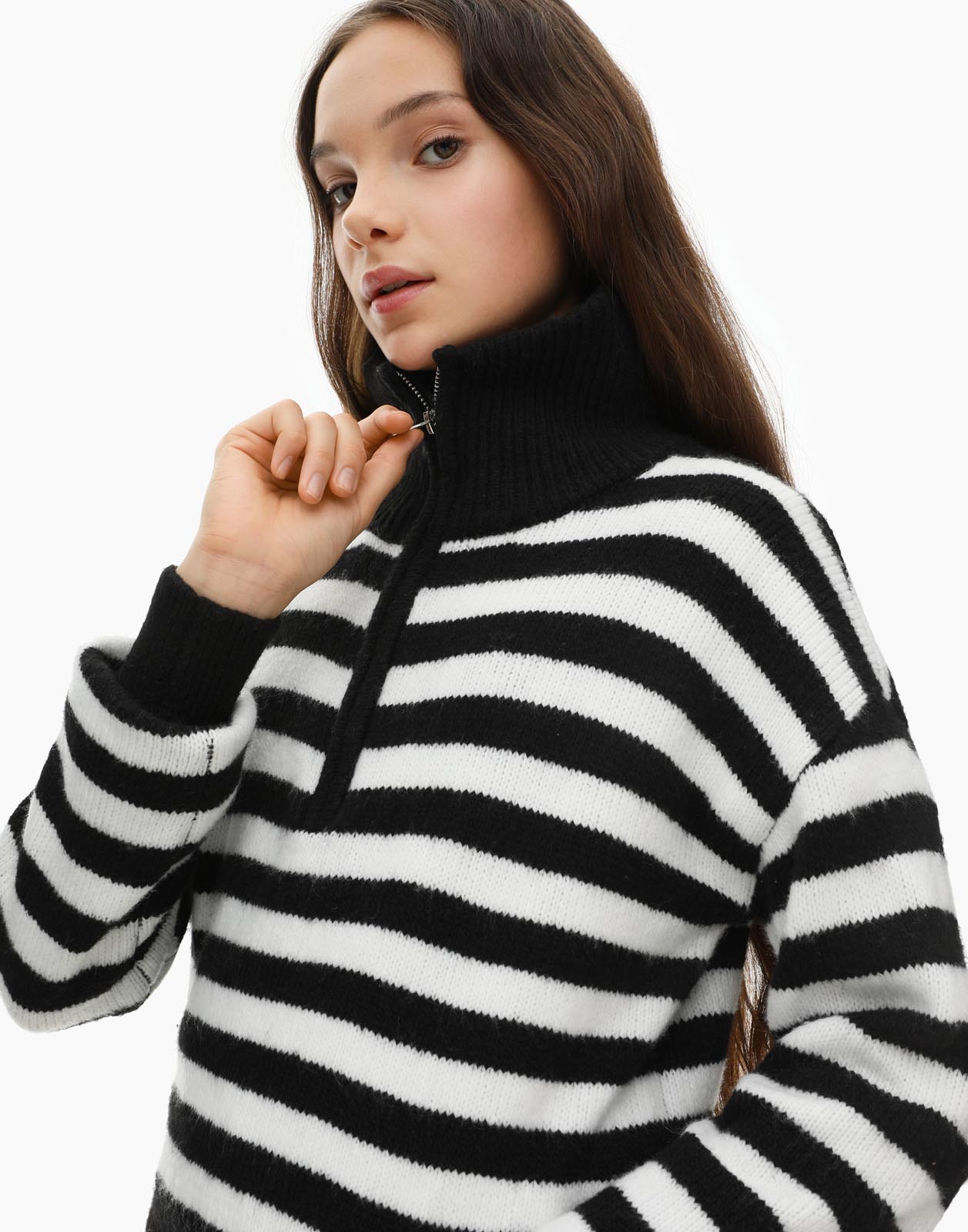 Свитер детский Gloria Jeans GSW006208, черный/белый, 152