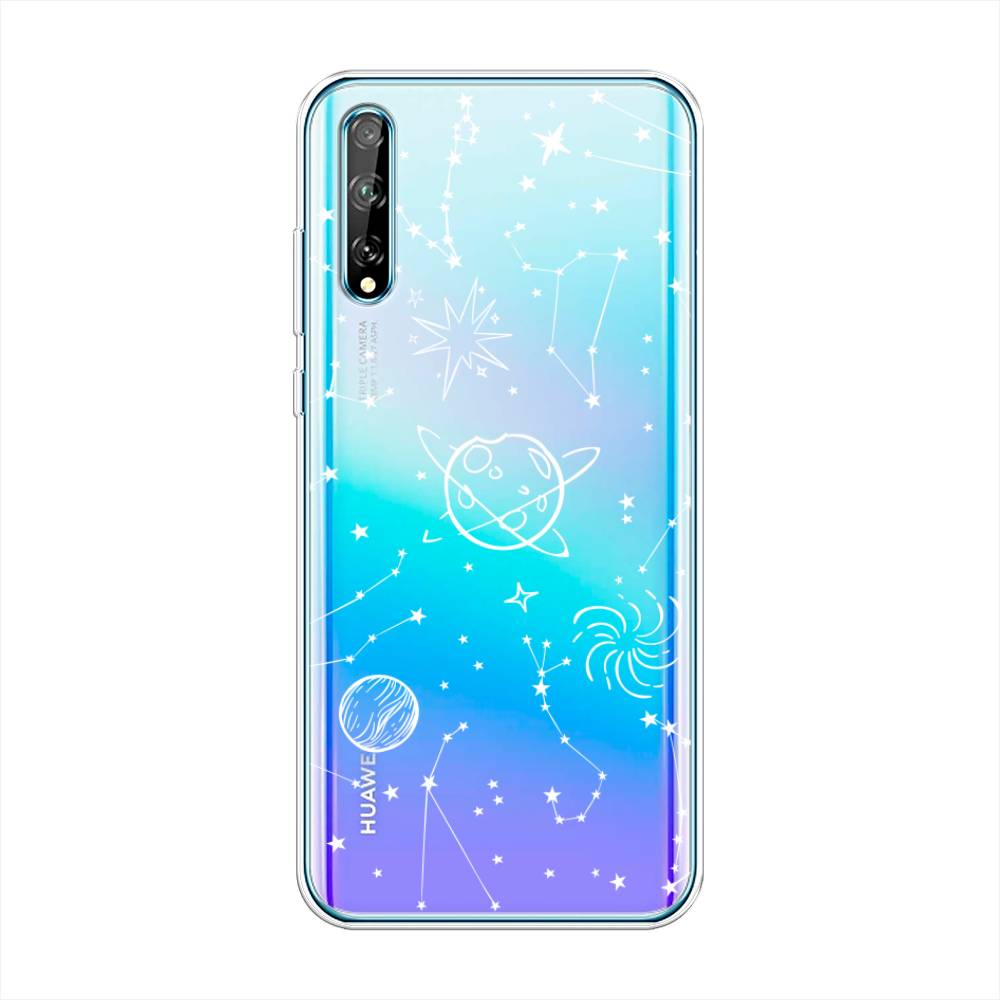 

Чехол на Huawei Y8p "Планеты в космосе", Белый, 6103550-2