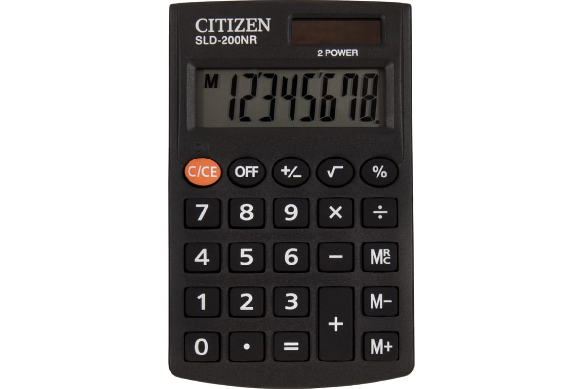 Калькулятор карманный Citizen SLD-200NR, 8-разрядный, черный