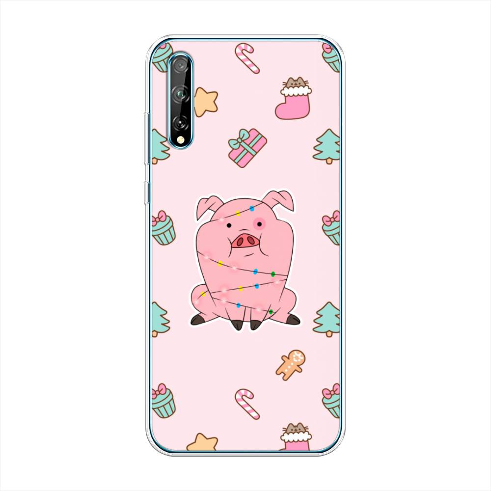 

Чехол на Huawei Y8p "Розовая свинка", Розовый;зеленый, 6103550-5