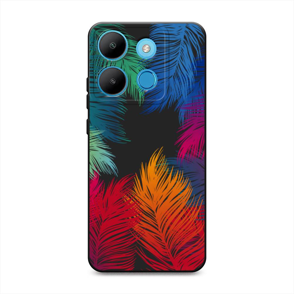 

Чехол Awog на Infinix Smart 7 Plus "Рамка из перьев", Красный, 3103952-1