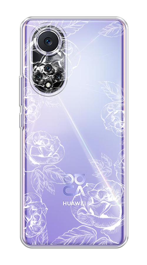 

Чехол на Huawei Nova 9 "Розы графика", Черный;серый, 6106150-2