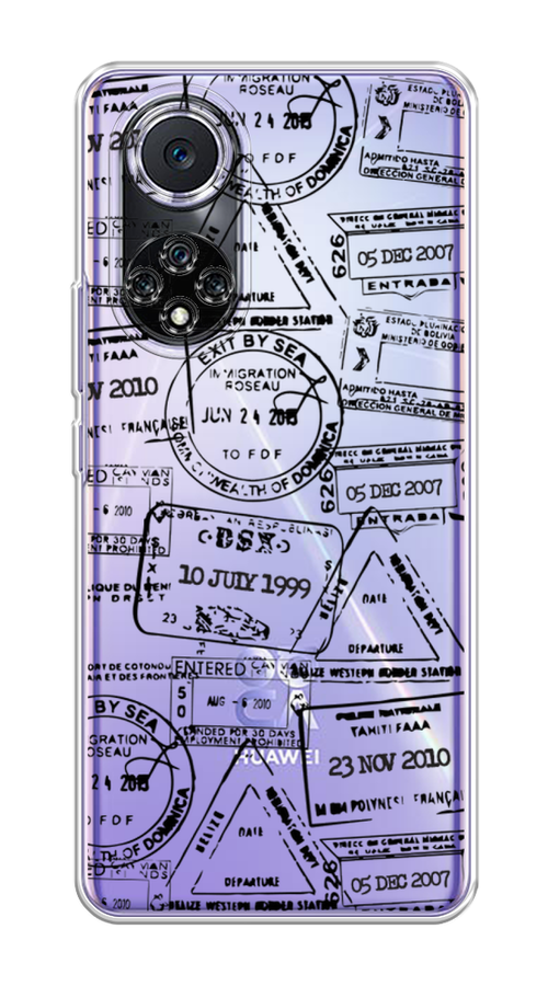 

Чехол на Huawei Nova 9 "Visa stamps 2", Белый;черный;серый, 6106150-2