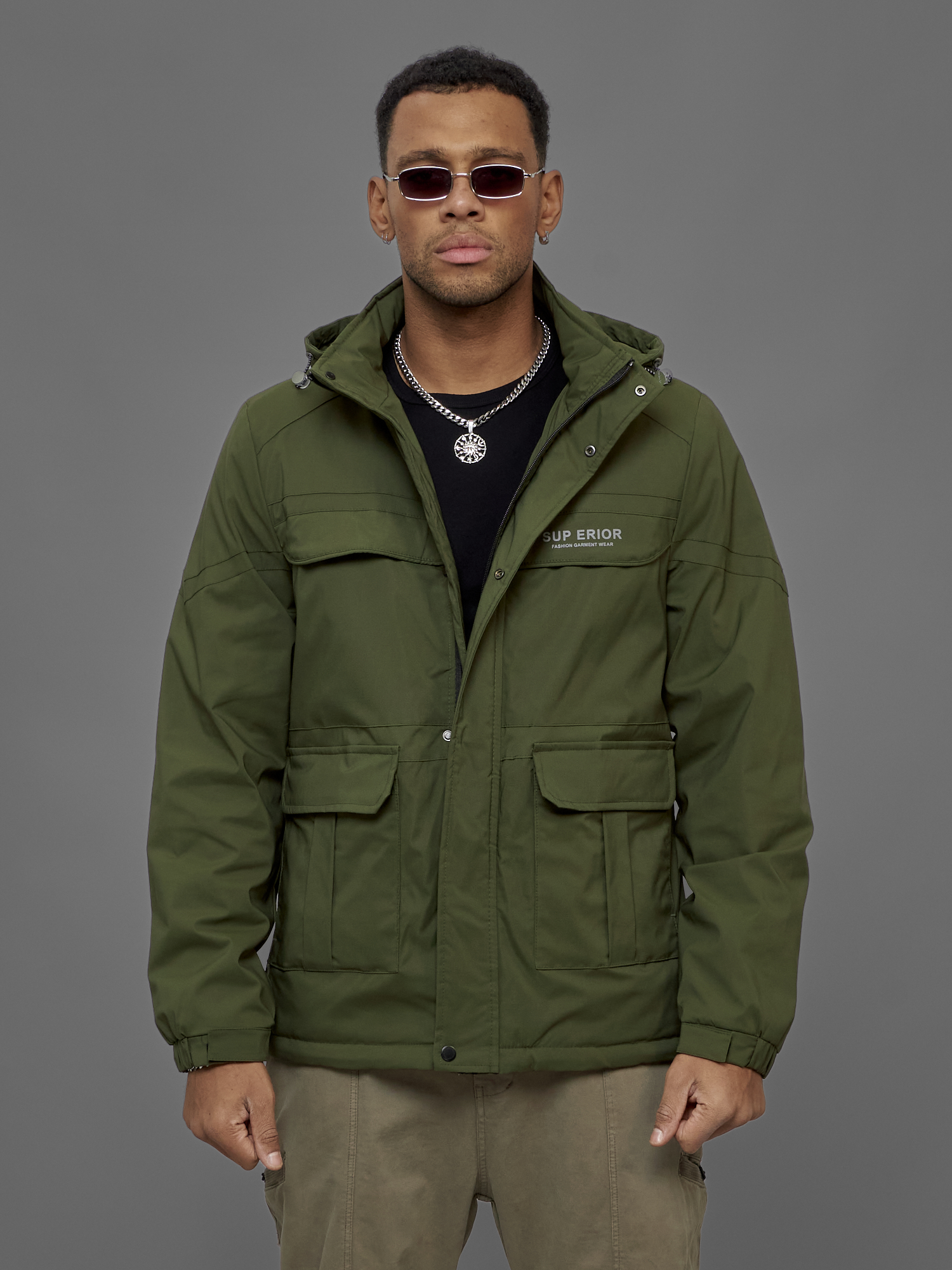 

Куртка мужская NoBrand OI-88031 хаки XXL, OI-88031