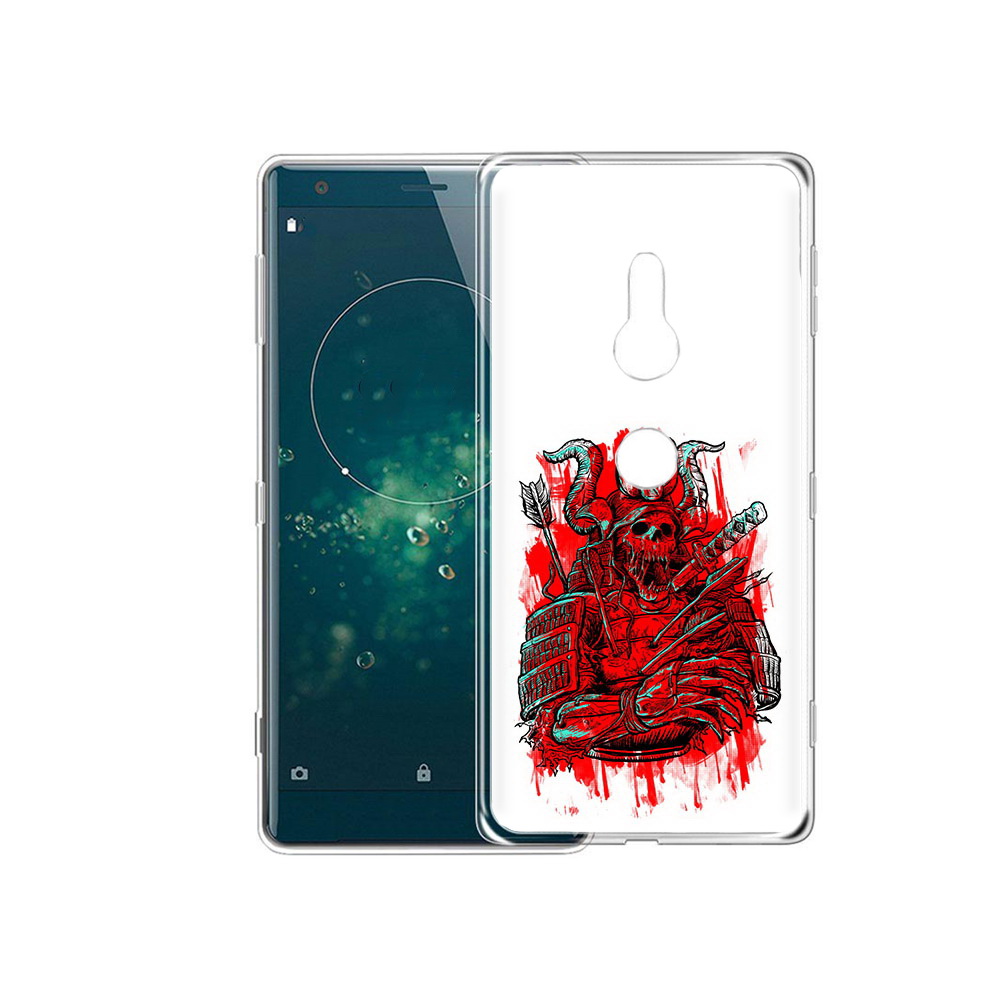 

Чехол MyPads Tocco для Sony Xperia XZ2 красный скелет воин, Прозрачный, Tocco