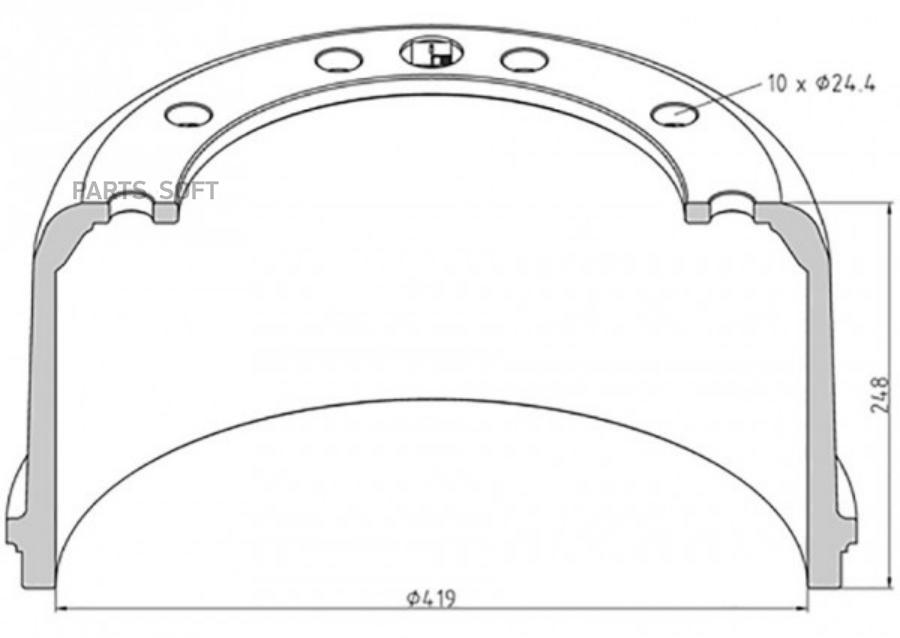 

266.538-00A Торм.Барабан 419X204 H=248 D=282.7 10N-335-24.4 Ror