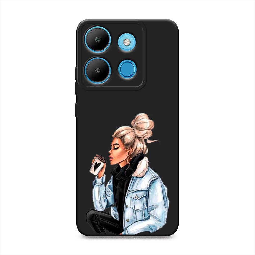 

Чехол Awog на Infinix Smart 7 Plus "Cute girl", Бежевый;черный;голубой, 3103952-1