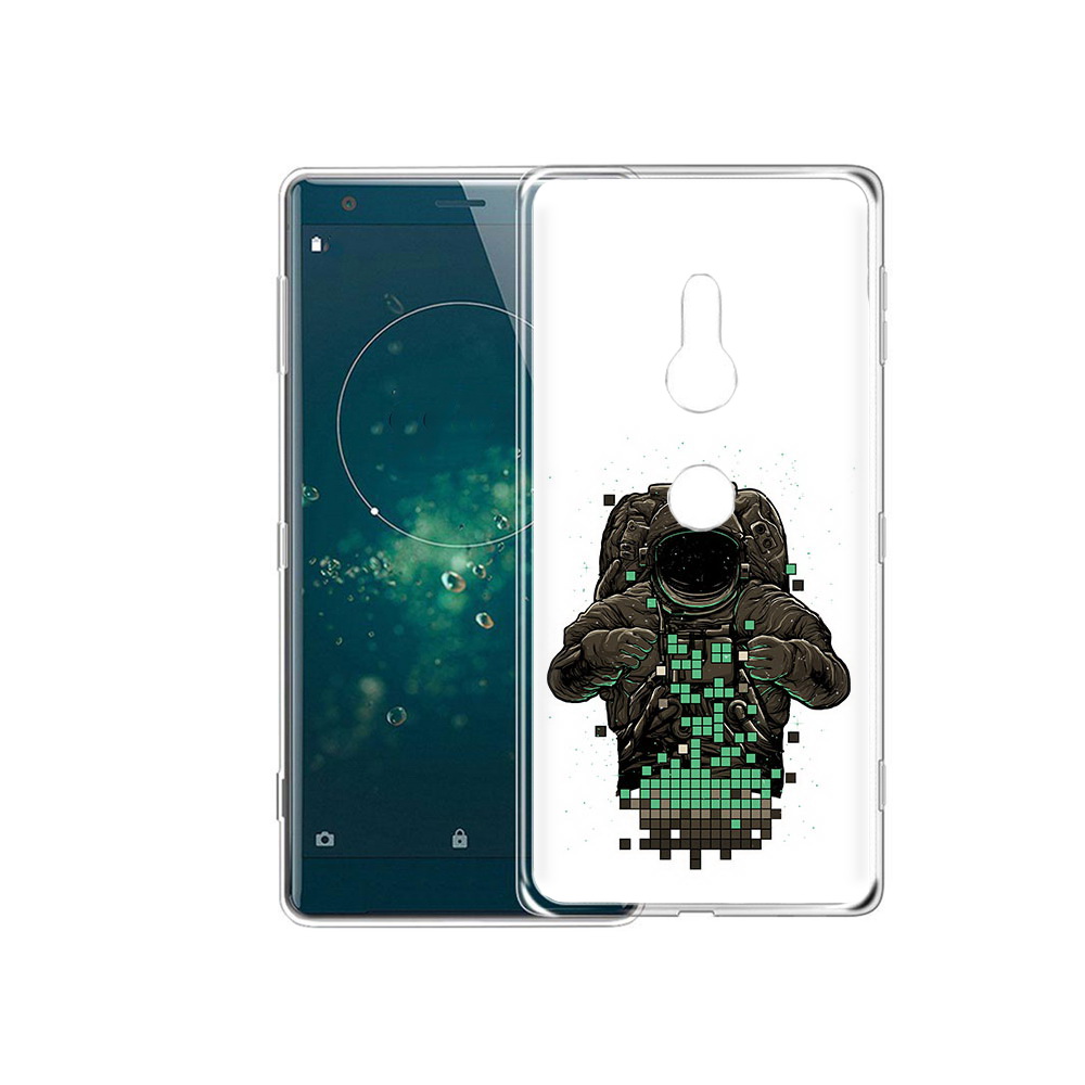 

Чехол MyPads Tocco для Sony Xperia XZ2 космонавт с пикселями, Прозрачный, Tocco