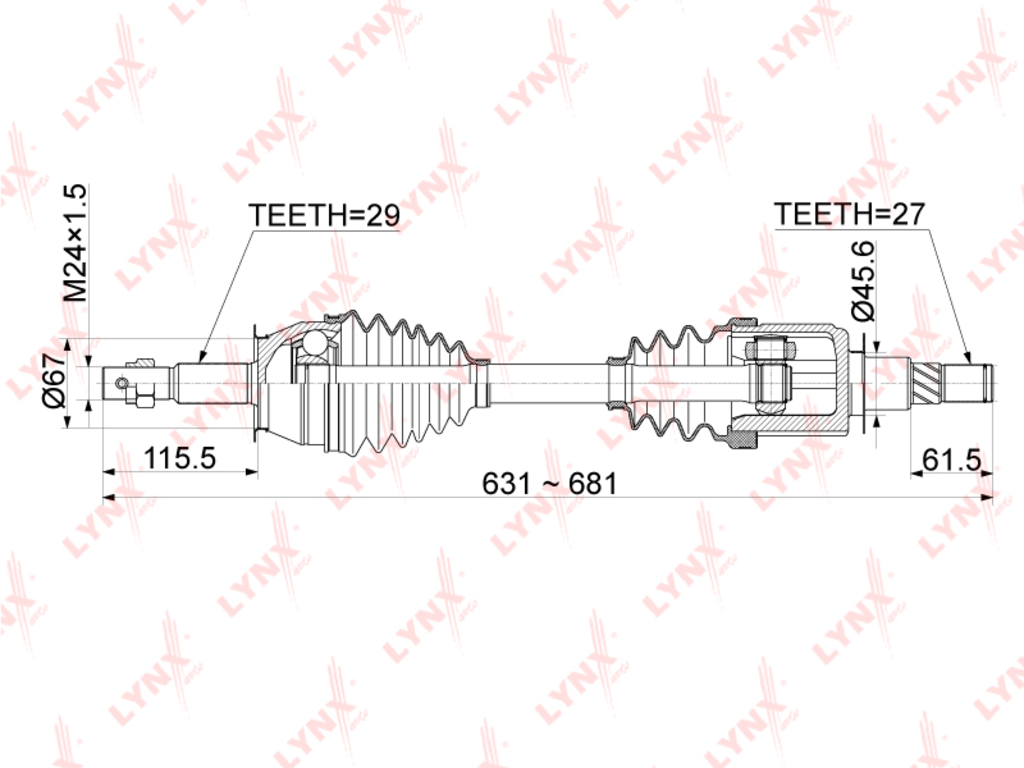 

Шрус Внутренний Nissan Pathfinder (05-) Комплект Lynx Cd1111