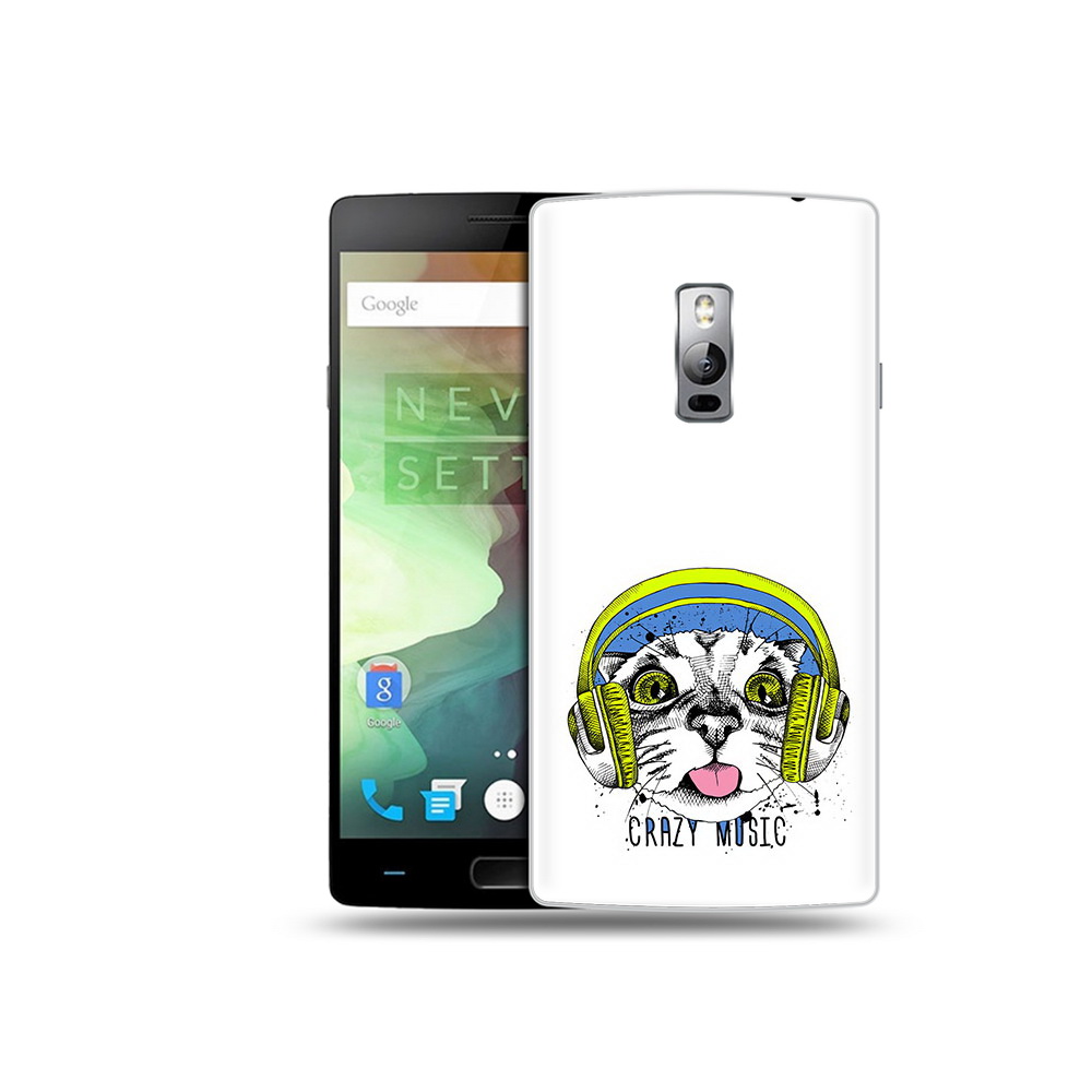 Чехол MyPads Tocco для OnePlus 2 кошка в наушниках рисунок