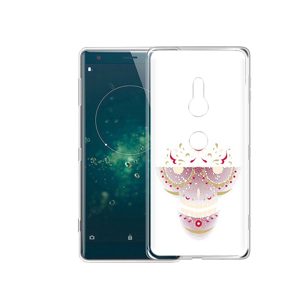 

Чехол MyPads Tocco для Sony Xperia XZ2 карнавальный скелет абстракция, Прозрачный, Tocco