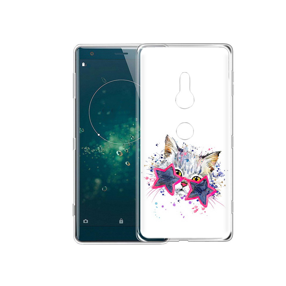 

Чехол MyPads Tocco для Sony Xperia XZ2 звездные очки, Прозрачный, Tocco