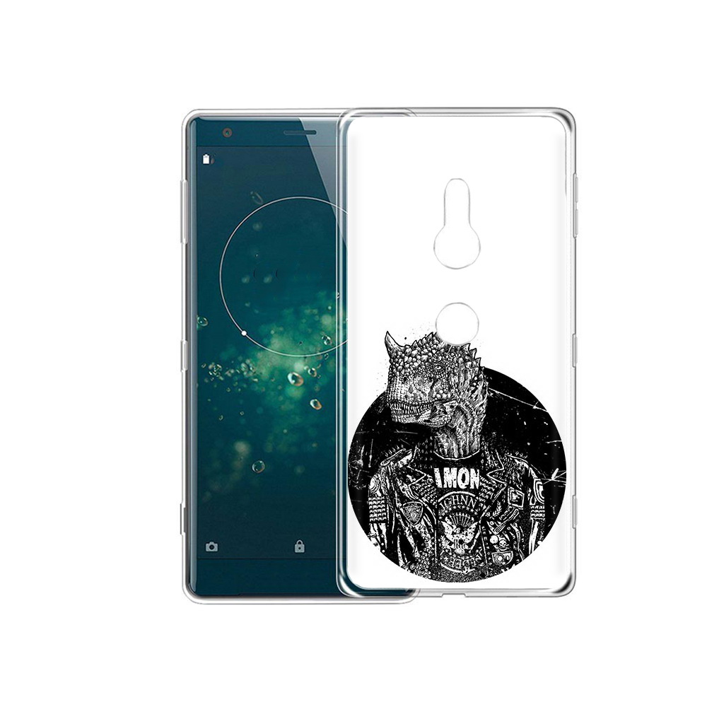 

Чехол MyPads Tocco для Sony Xperia XZ2 динозавр в куртке, Прозрачный, Tocco