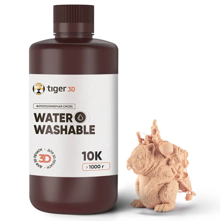 

Фотополимерный смола Tiger 3D Water Washable Resin 10K телесный 1 кг, Water Washable Resin 10K