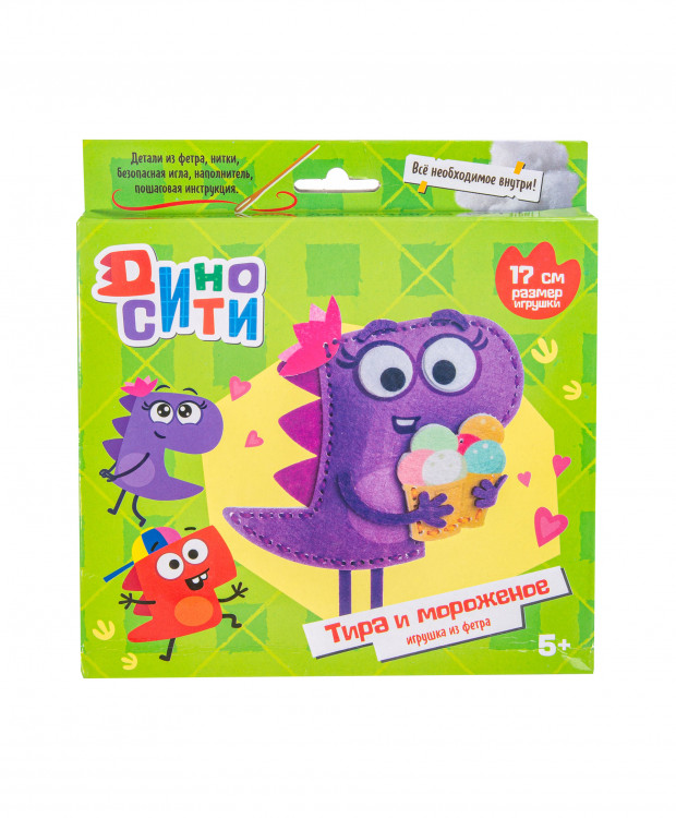 

Игровой набор для шитья из фетра Диносити Тира с мороженым, DINOFELT03