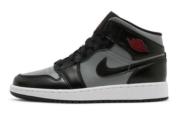 

Кеды унисекс Jordan Air Jordan 1 Mid Shadow GS серые 39 EU, Серый, Air Jordan 1 Mid Shadow GS
